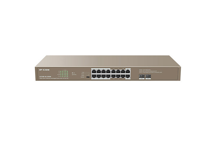 IP-COM 16 PORT GIGA POE UNMANAGED SWITCH 2*1000 Mbps BASE-X SFP SLOTS - Image 3